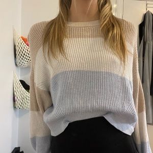 Three colour sweater for autumn